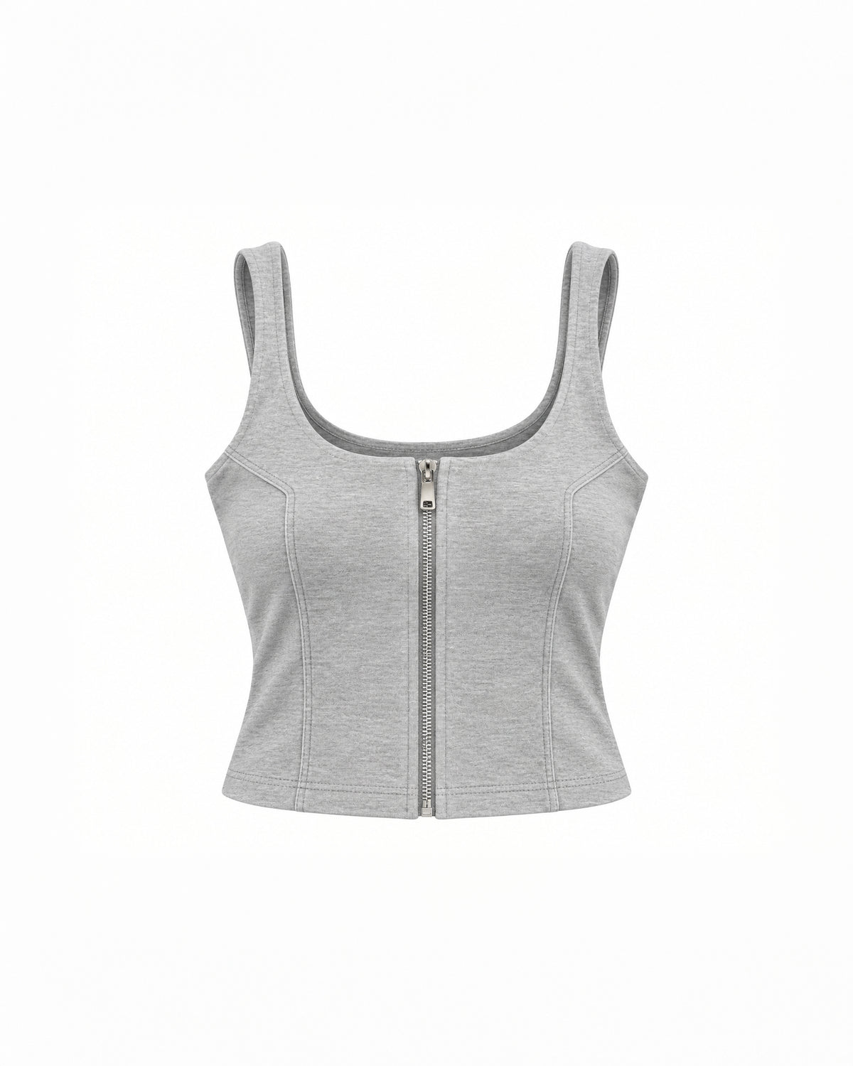 SCOOP-NECK ZIP-UP CORSET TOP