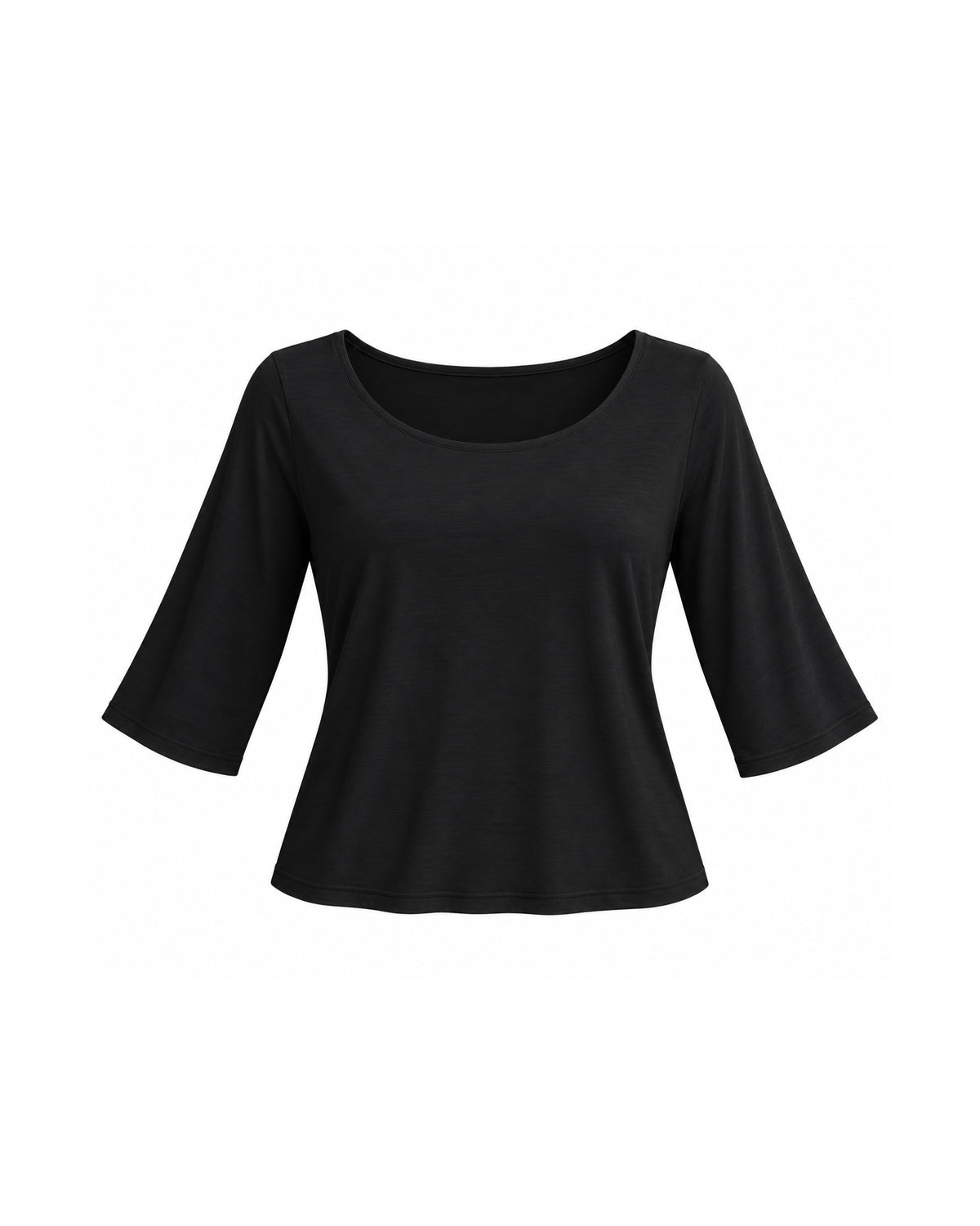 BOAT NECK THREE-QUARTER SLEEVE TOP