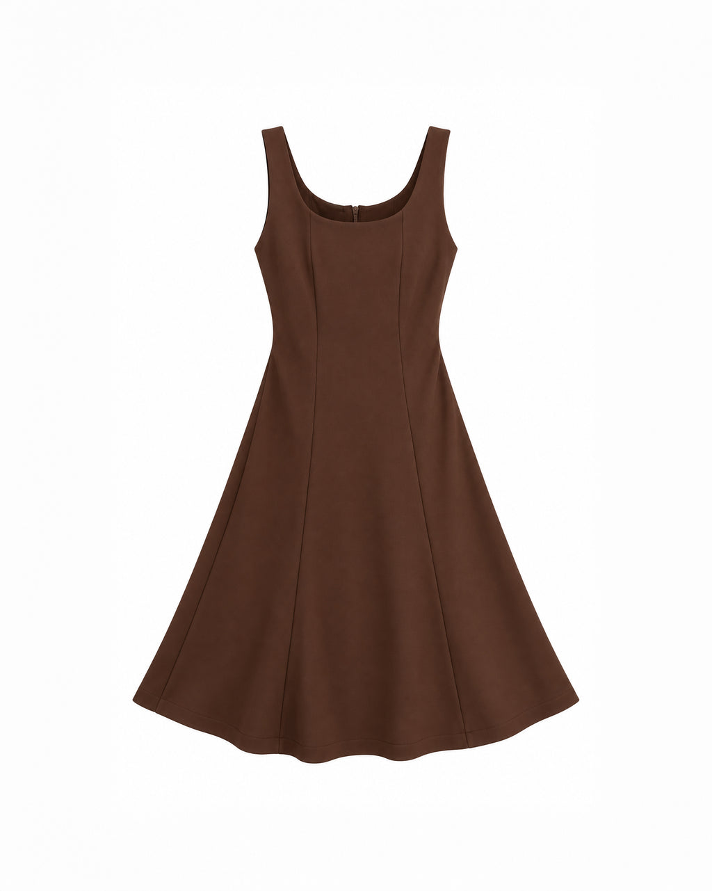 SCOOP-NECK A-LINE MIDI DRESS