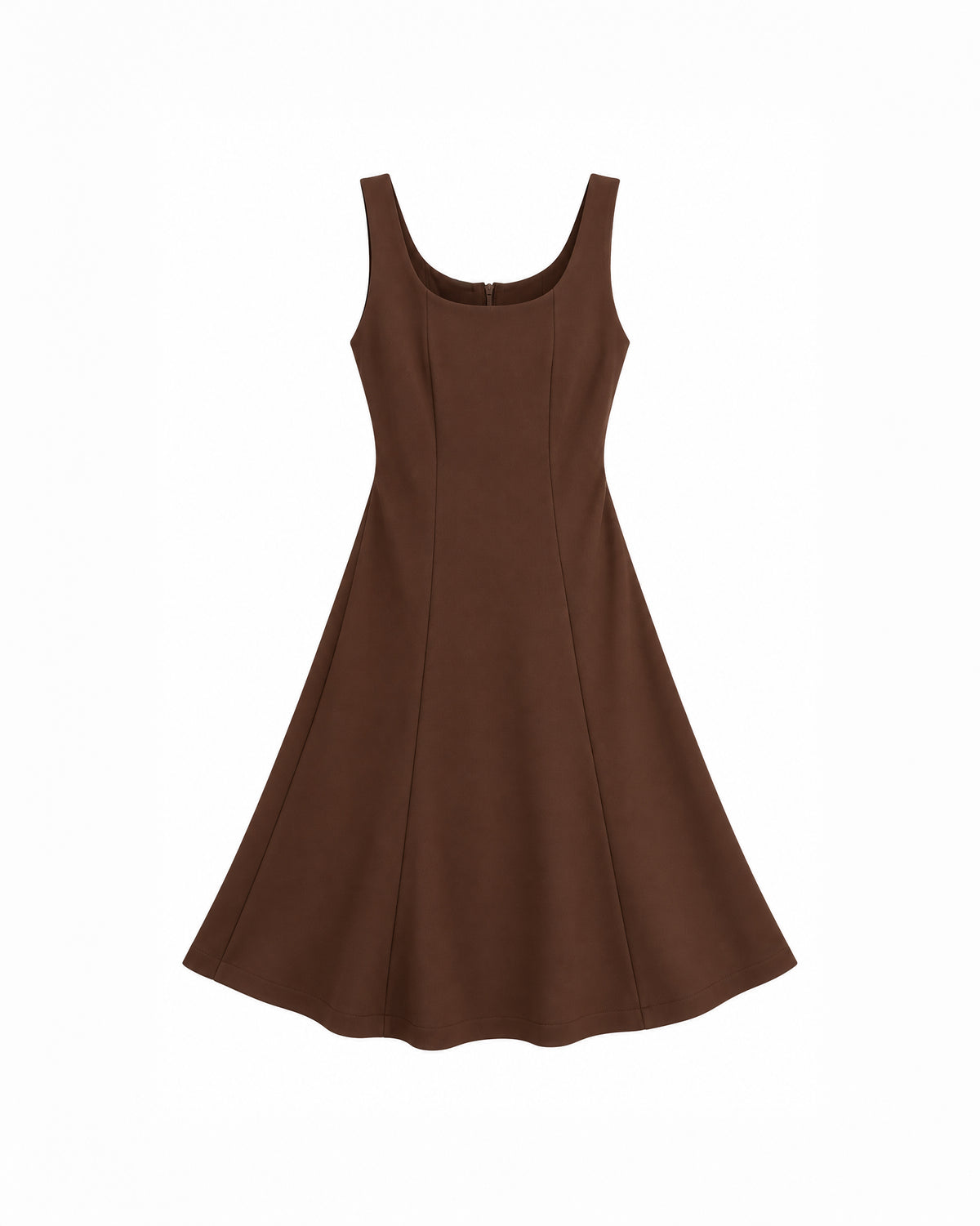 SCOOP-NECK A-LINE MIDI DRESS