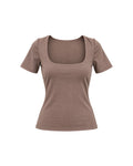 SQUARE-NECK SHORT-SLEEVE TOP
