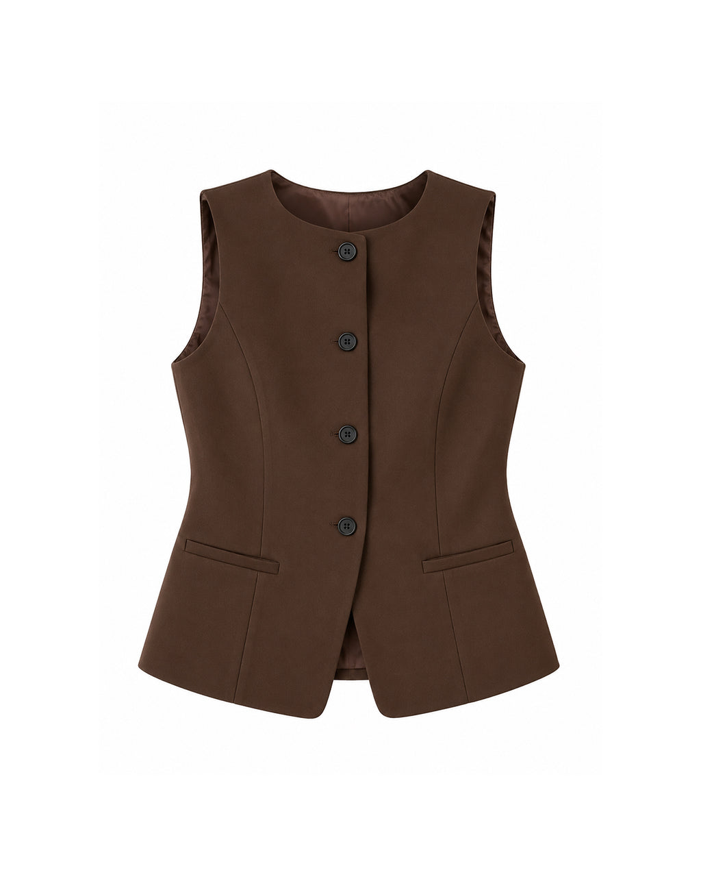 ROUND-NECK BUTTONED VEST