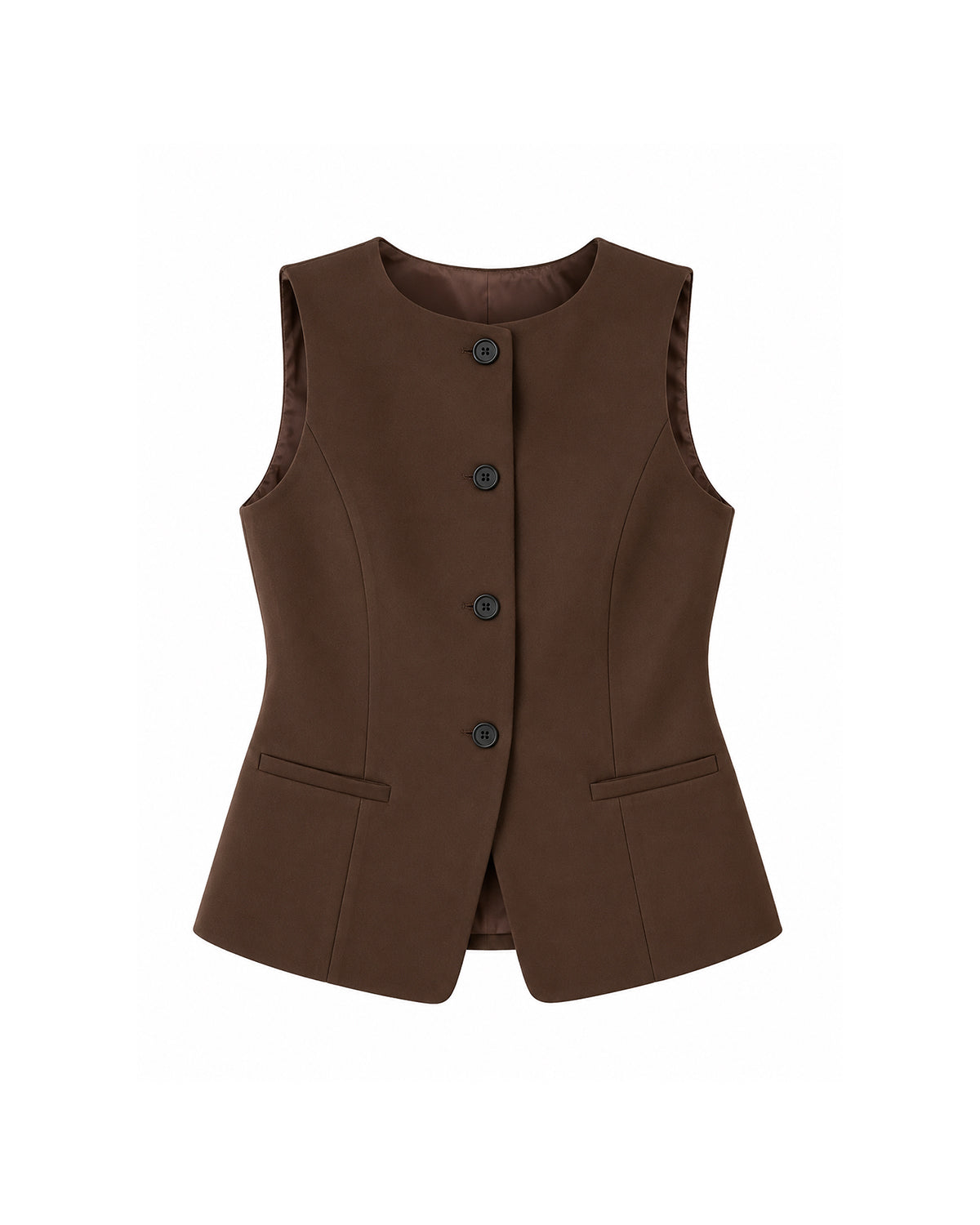 ROUND-NECK BUTTONED VEST