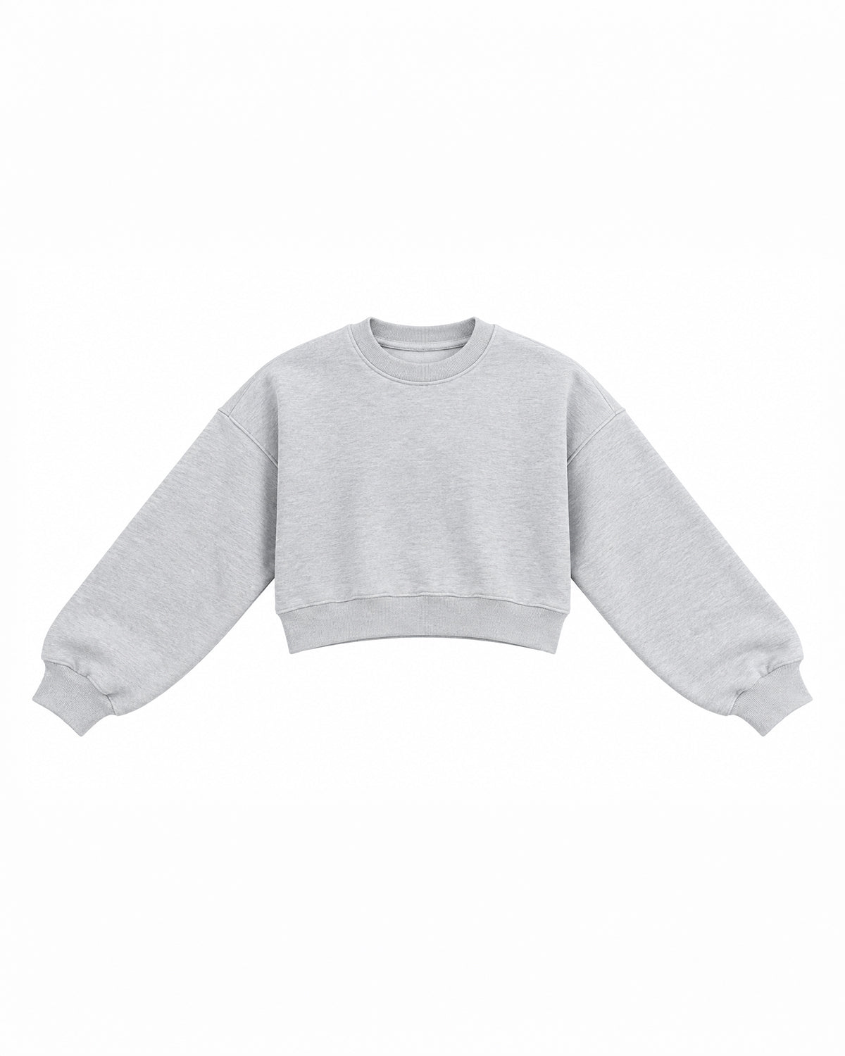 OVERSIZED CROPPED CREW NECK SWEATSHIRT