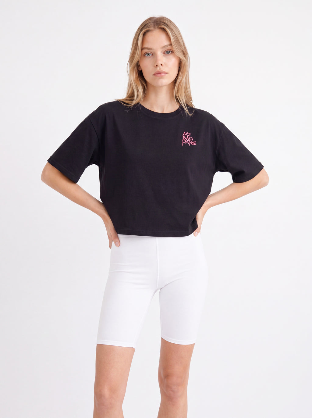 NO BAD DAYS CROPPED OVERSIZED T-SHIRT