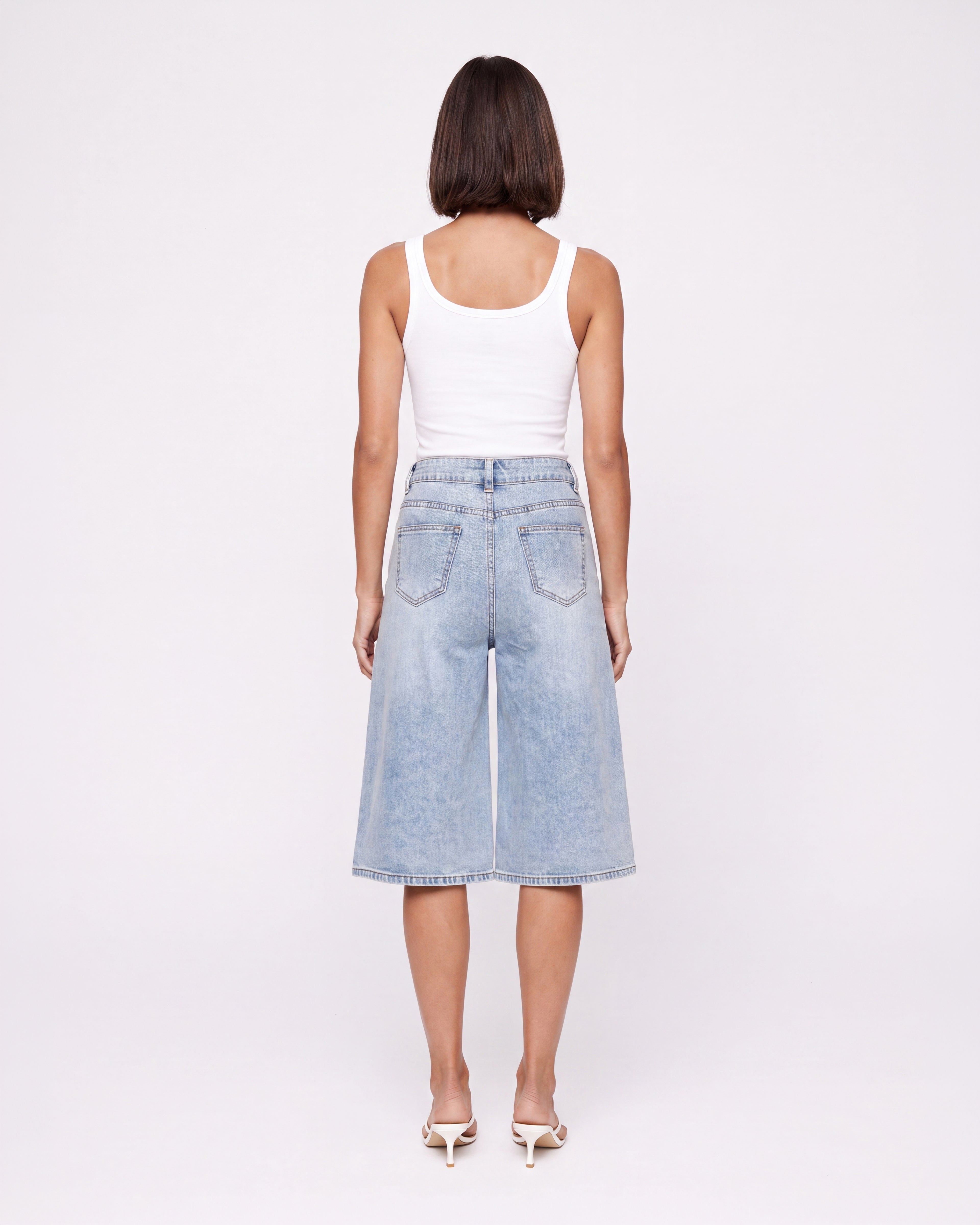 LIGHT DENIM CULOTTE PANTS