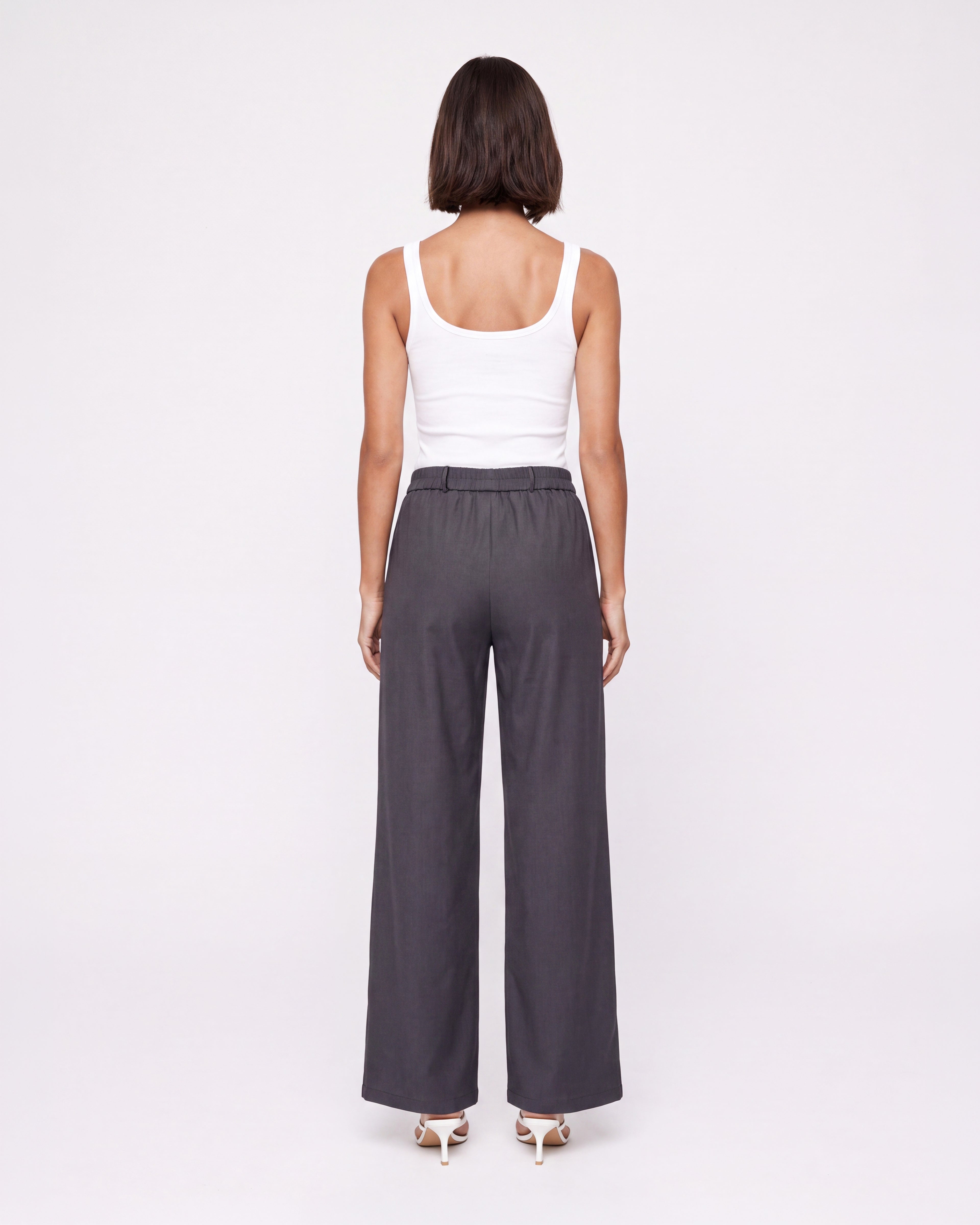 STRAIGHT LEG PANTS WITH SCARF BELT