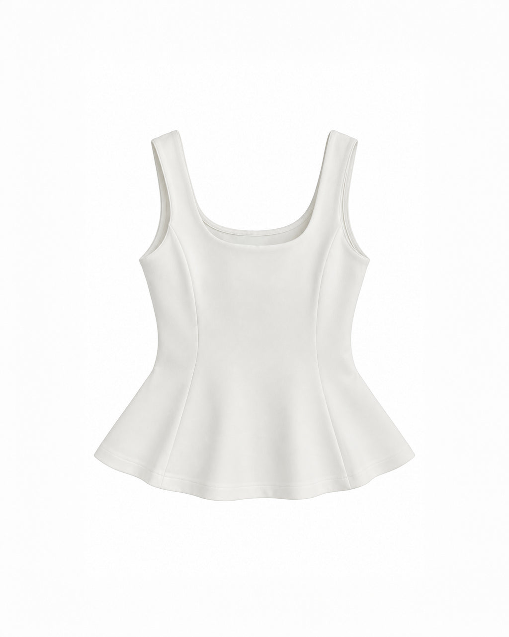 SCOOP-NECK PEPLUM TOP