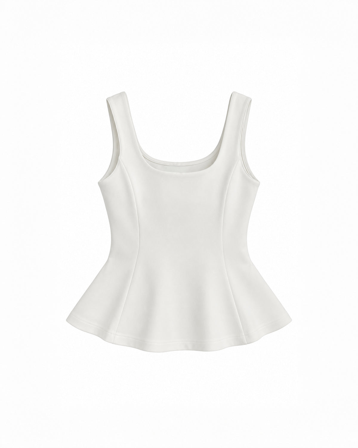 SCOOP-NECK PEPLUM TOP