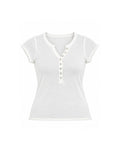 SHORT SLEEVE BUTTON FRONT HENLEY TOP