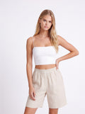 RELAXED LINEN BERMUDA SHORTS