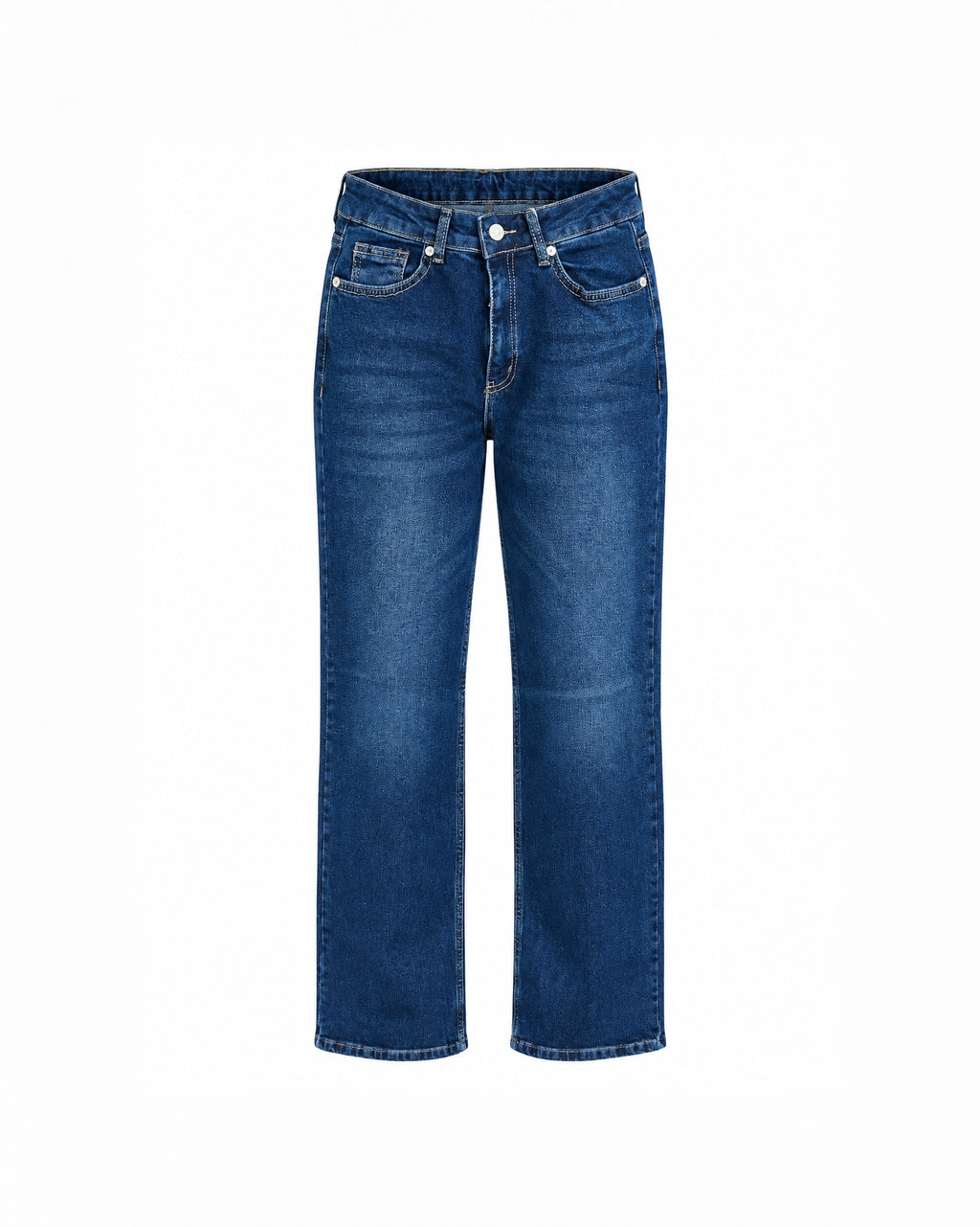HIGH-WAIST STRAIGHT-LEG JEANS