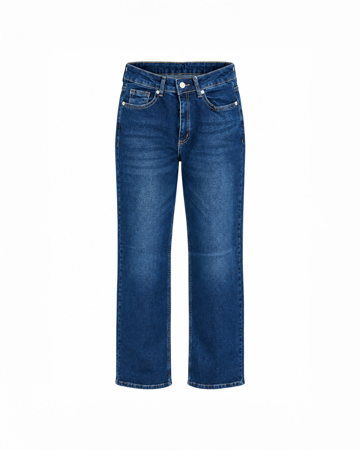 HIGH-WAIST STRAIGHT-LEG JEANS