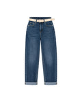CUFFED MOM JEANS WITH BELT