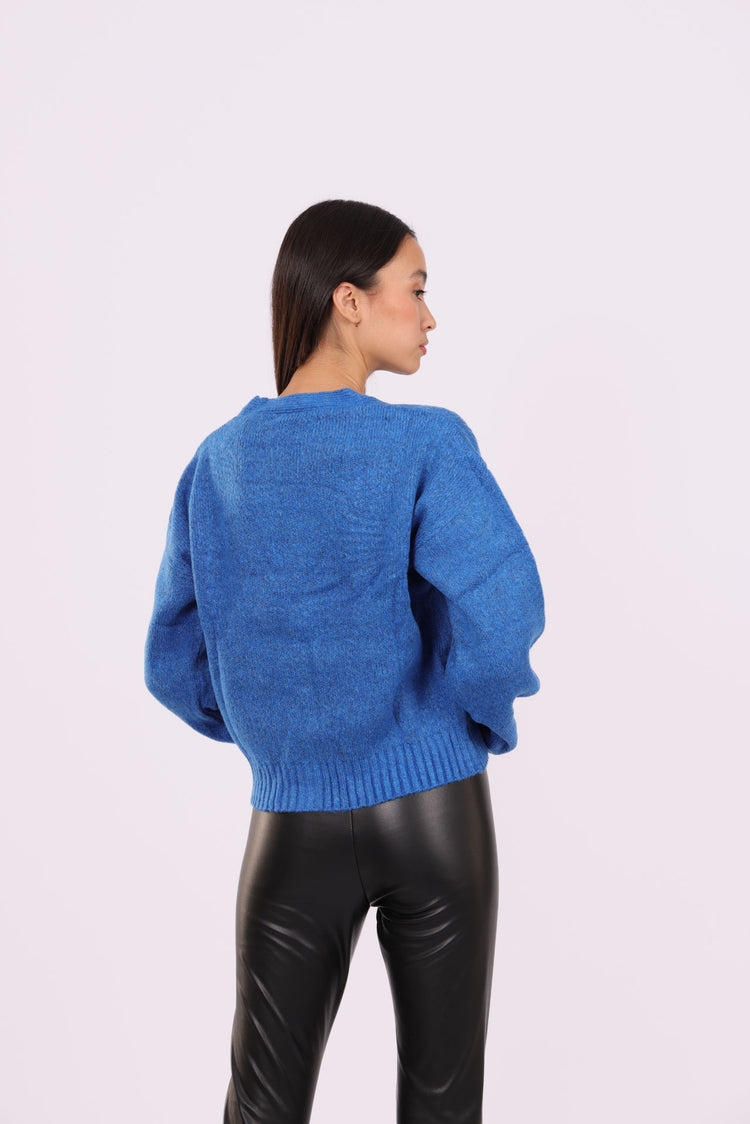 DEEP V-NECK BUTTON CARDIGAN