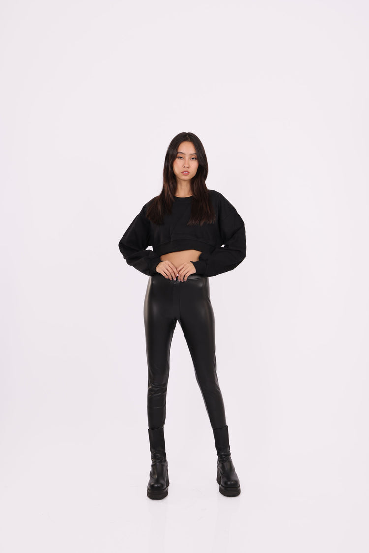 LEATHER HIGH-WAIST LEGGINGS