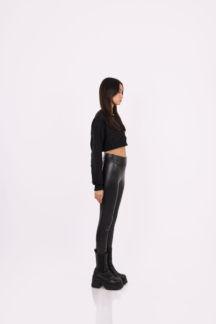 LEATHER HIGH-WAIST LEGGINGS