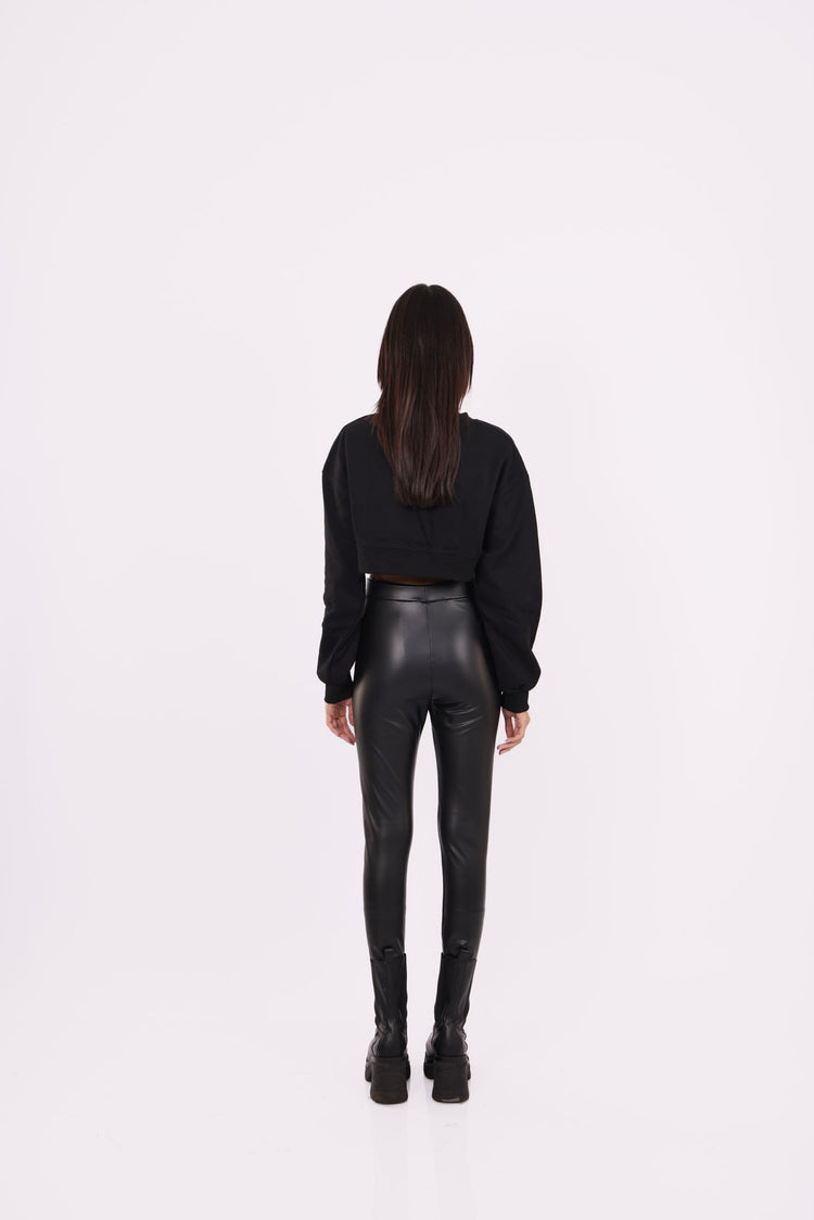 LEATHER HIGH-WAIST LEGGINGS