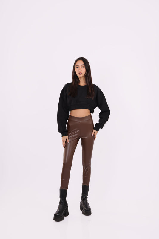 LEATHER HIGH-WAIST LEGGINGS