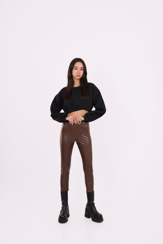 LEATHER HIGH-WAIST LEGGINGS