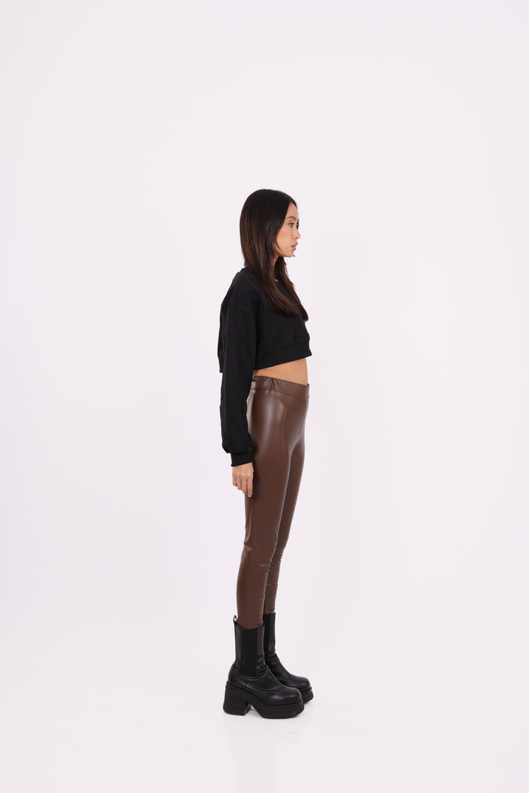 LEATHER HIGH-WAIST LEGGINGS