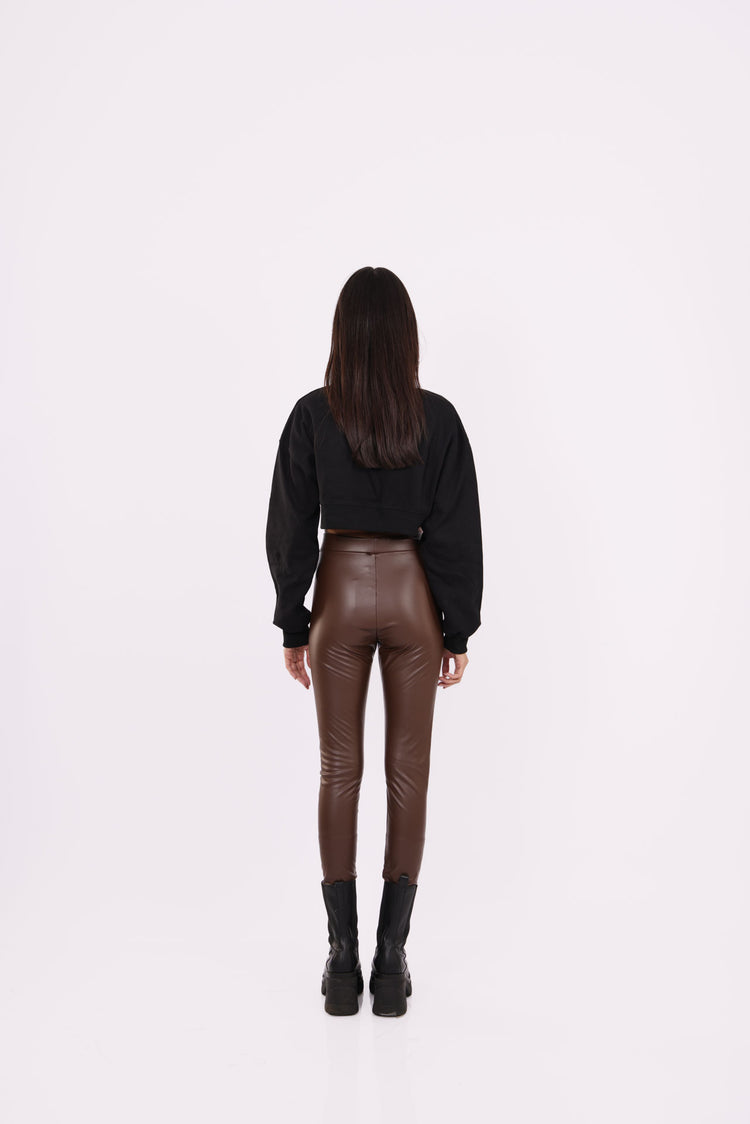 LEATHER HIGH-WAIST LEGGINGS
