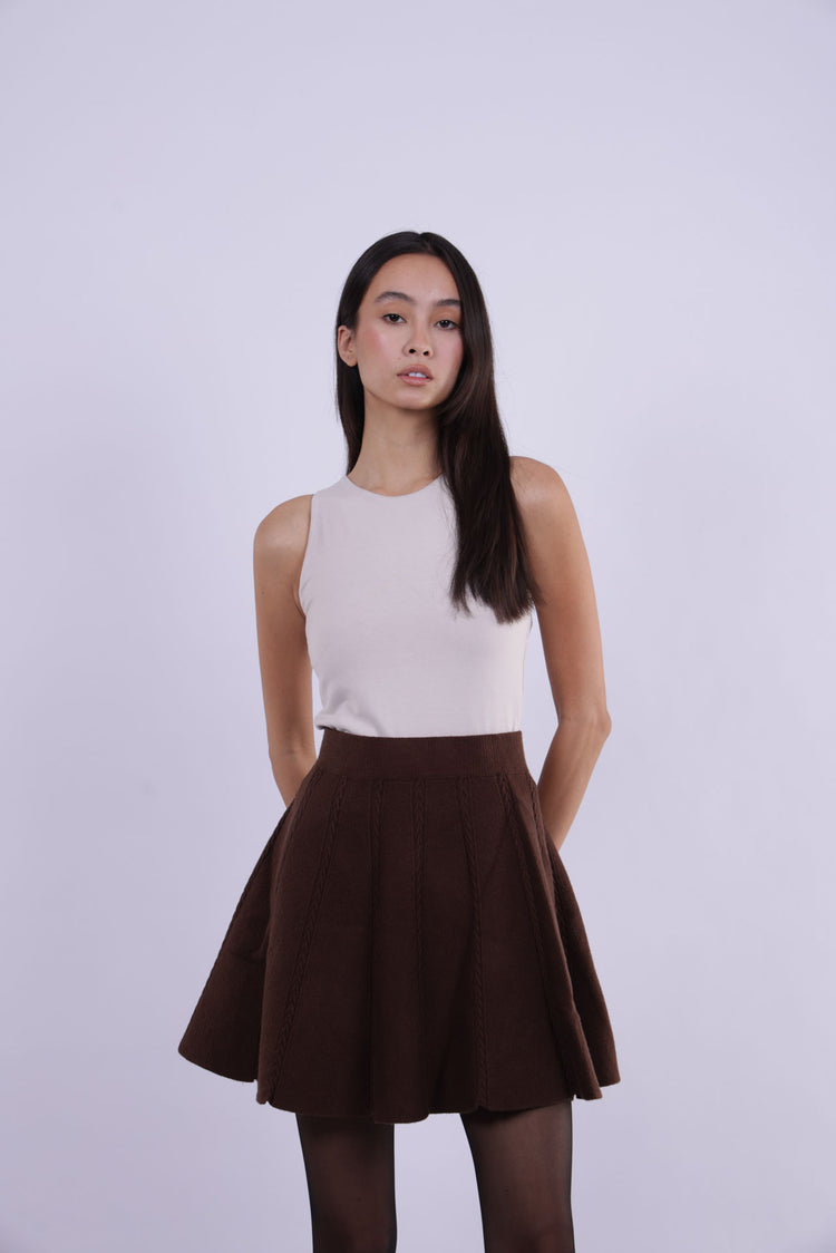 KNIT FLARED SKIRT