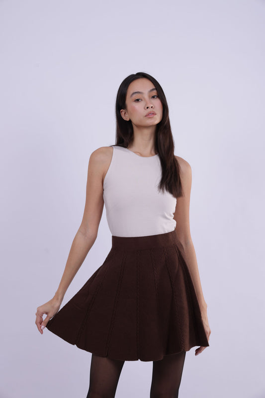 KNIT FLARED SKIRT
