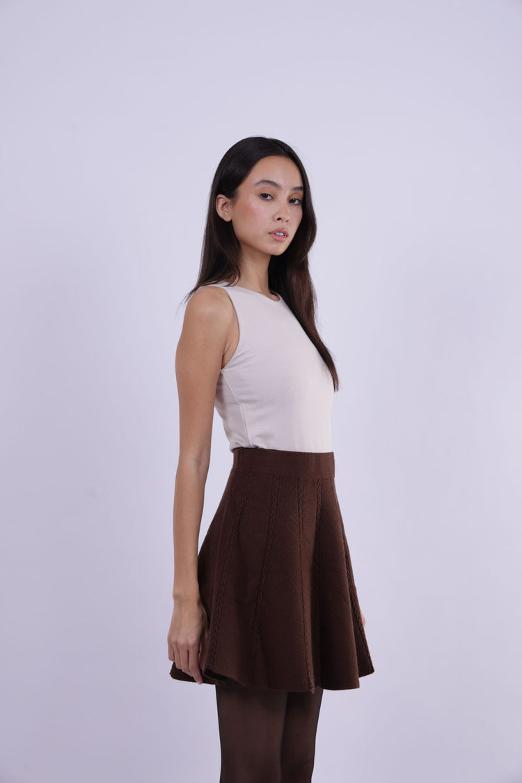 KNIT FLARED SKIRT