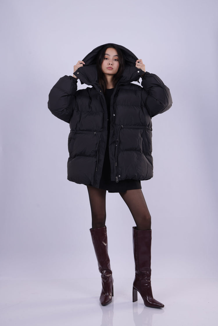 OVERSIZED PUFFER JACKET WITH HIGH COLLAR
