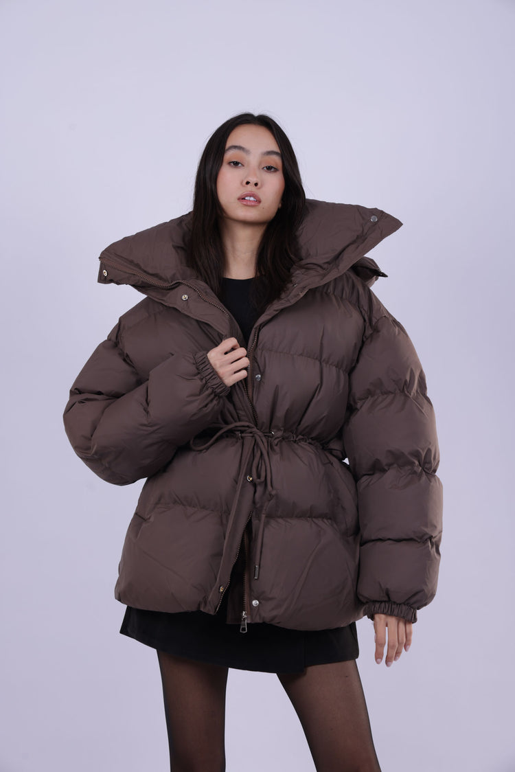OVERSIZED PUFFER JACKET WITH HIGH COLLAR