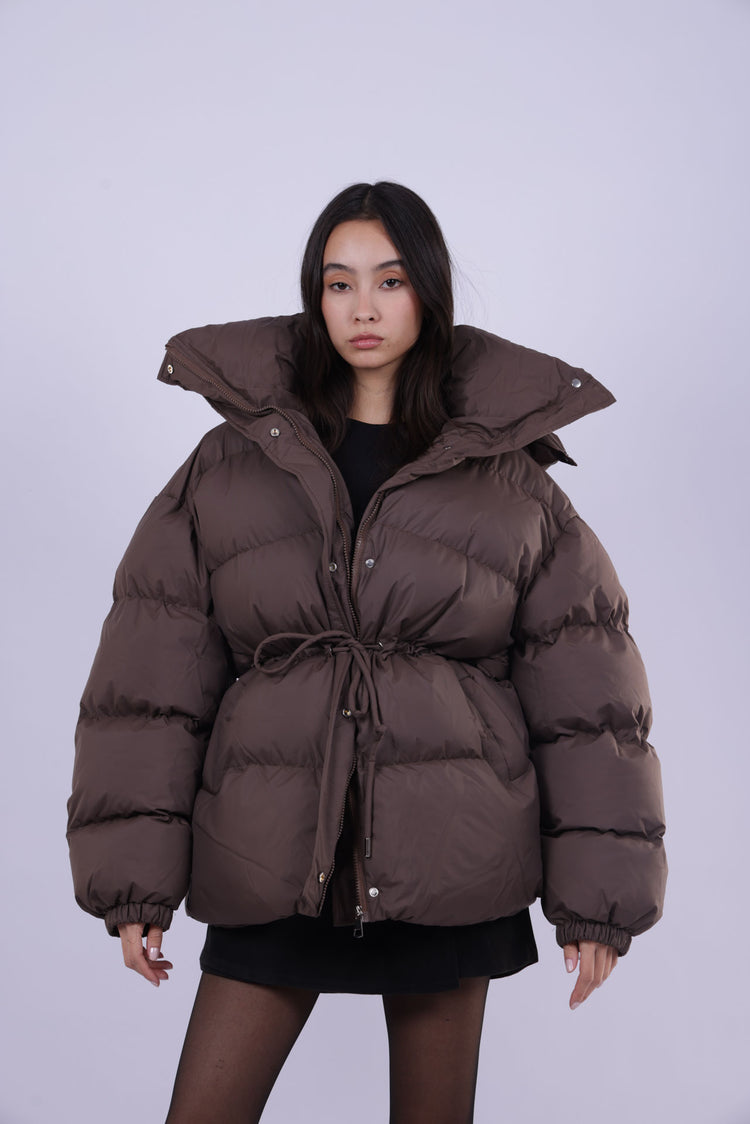 OVERSIZED PUFFER JACKET WITH HIGH COLLAR