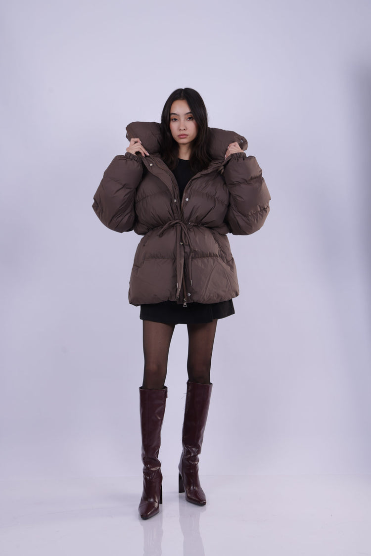 OVERSIZED PUFFER JACKET WITH HIGH COLLAR