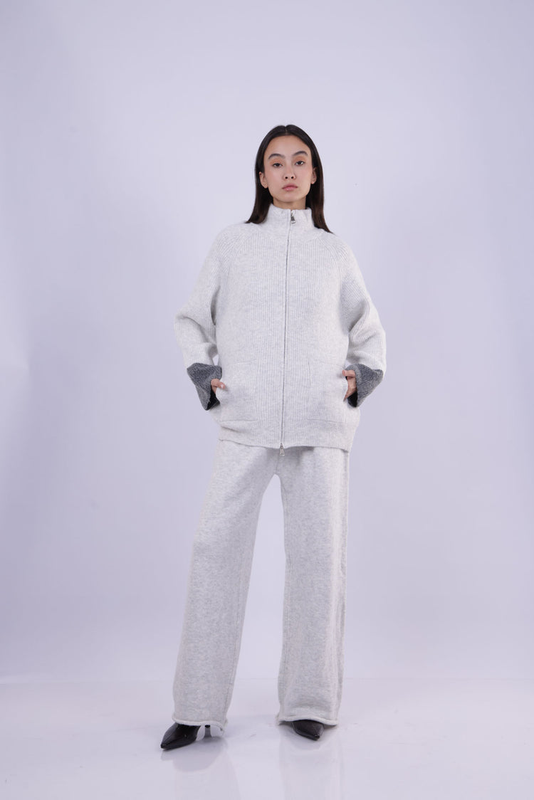 ZIP-UP KNIT LOUNGE SET