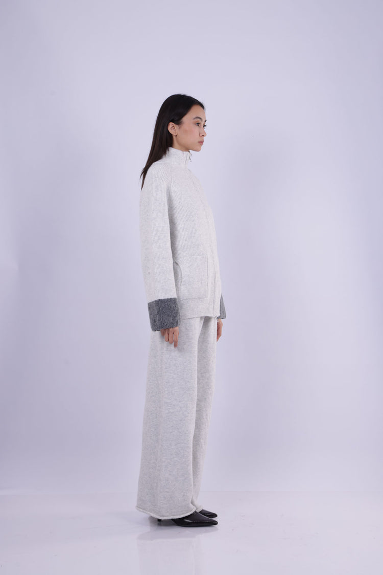 ZIP-UP KNIT LOUNGE SET