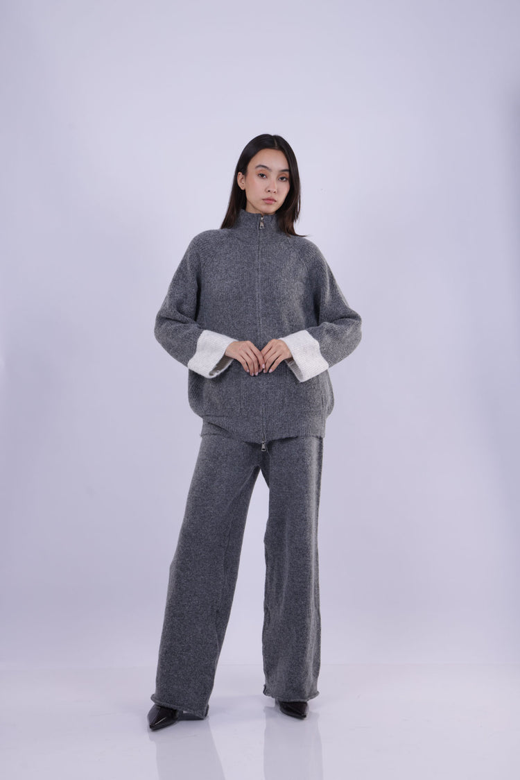 ZIP-UP KNIT LOUNGE SET