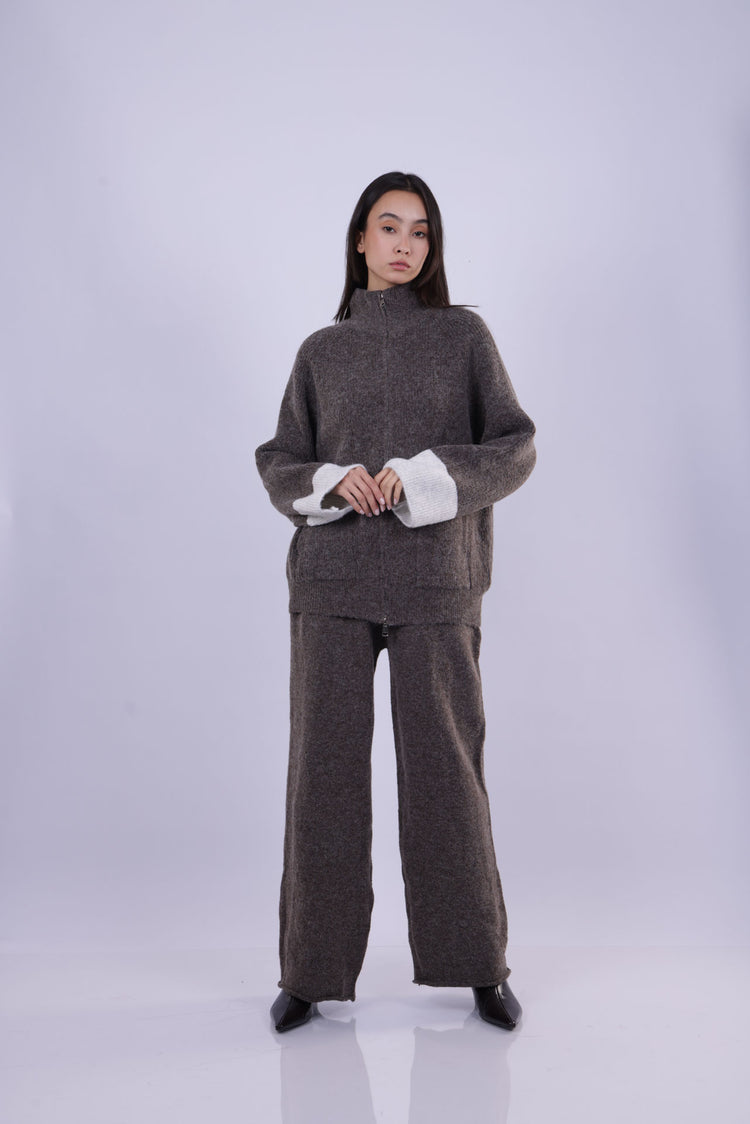 ZIP-UP KNIT LOUNGE SET