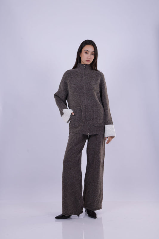 ZIP-UP KNIT LOUNGE SET