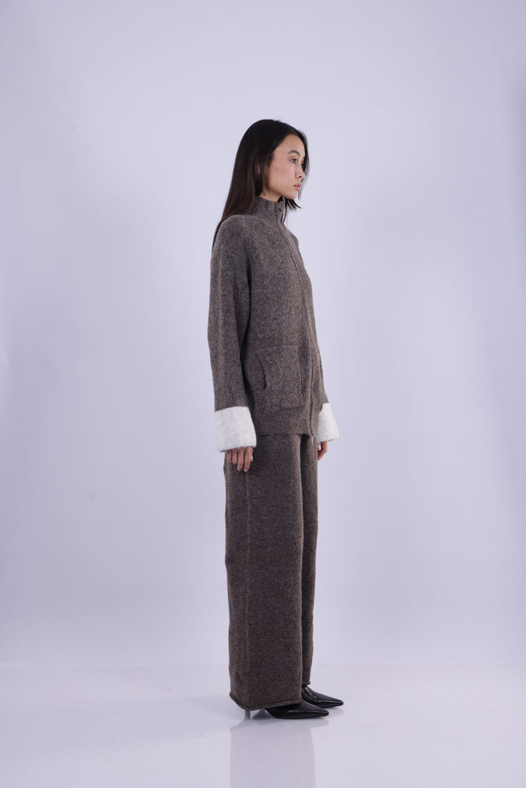 ZIP-UP KNIT LOUNGE SET
