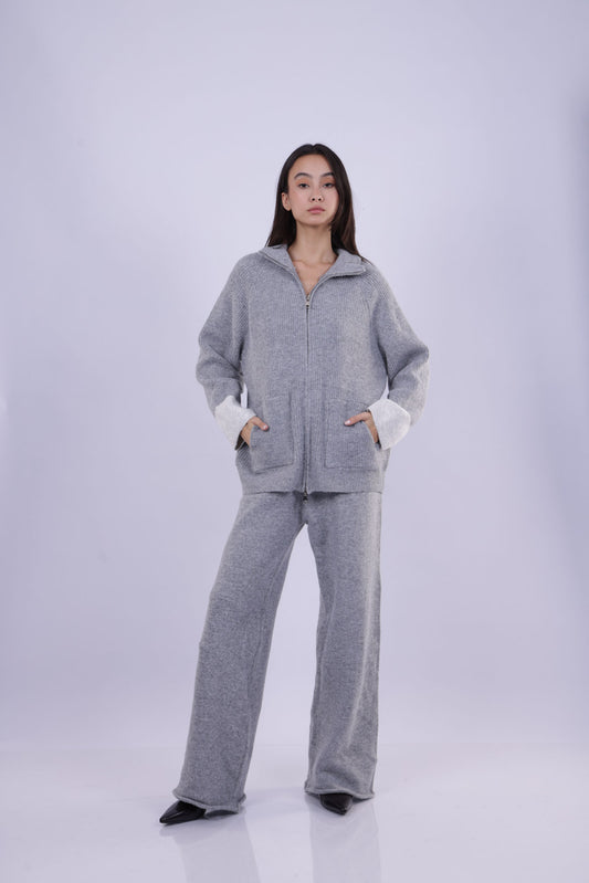 ZIP-UP KNIT LOUNGE SET