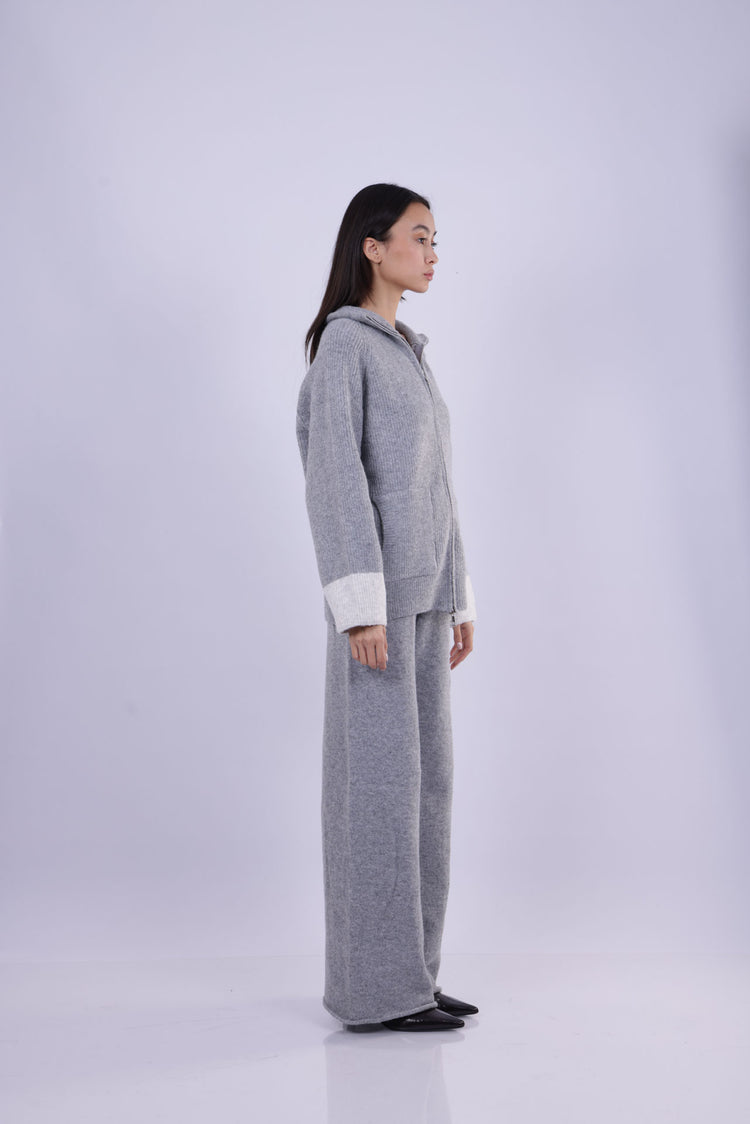 ZIP-UP KNIT LOUNGE SET