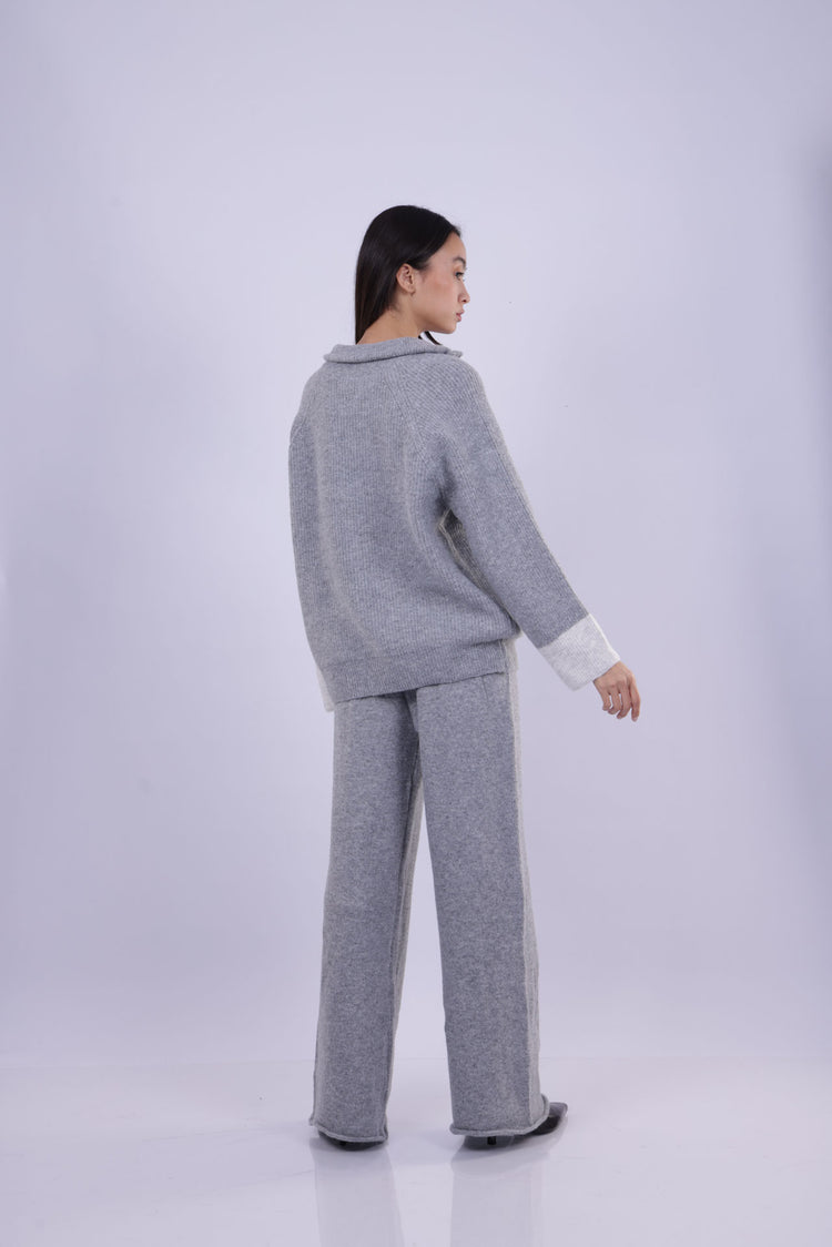 ZIP-UP KNIT LOUNGE SET