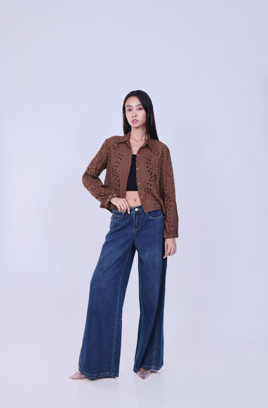 LASER-CUT BOXY FIT SHIRT