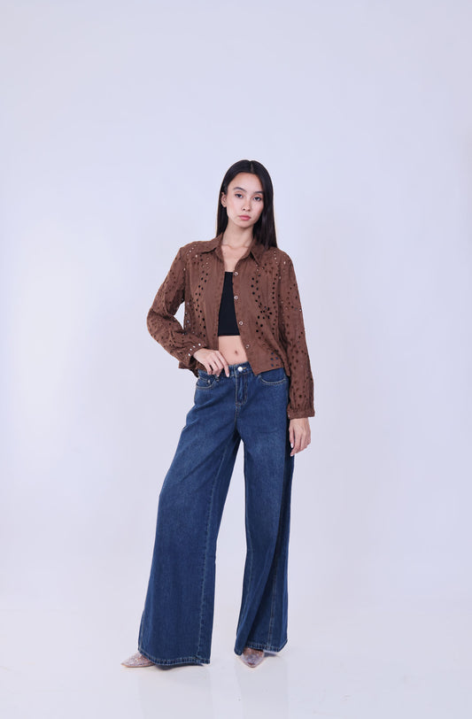 LASER-CUT BOXY FIT SHIRT
