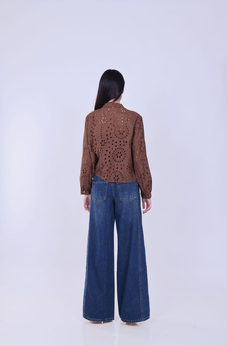 LASER-CUT BOXY FIT SHIRT