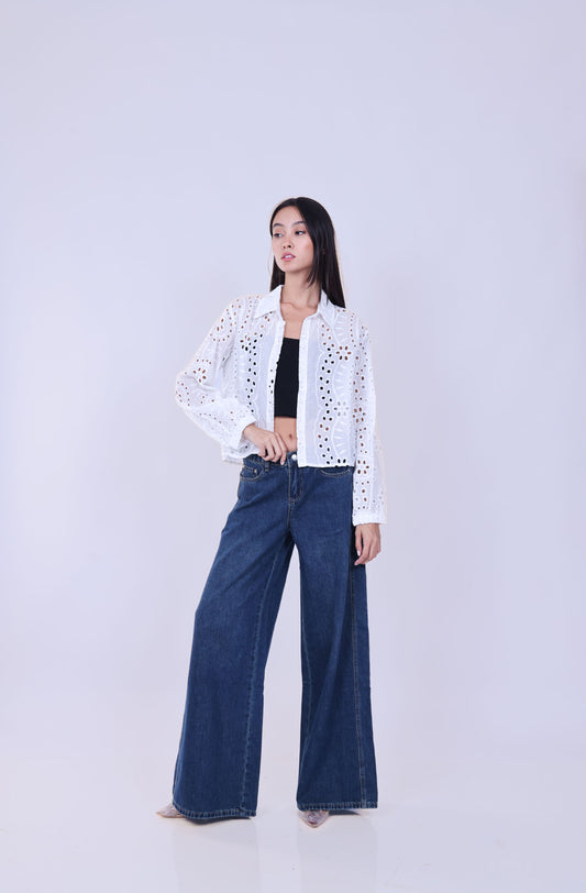 LASER-CUT BOXY FIT SHIRT