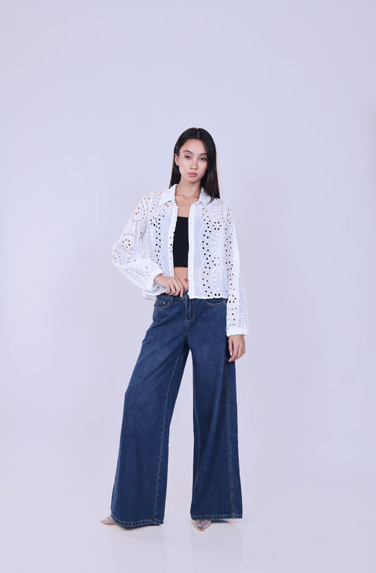 LASER-CUT BOXY FIT SHIRT