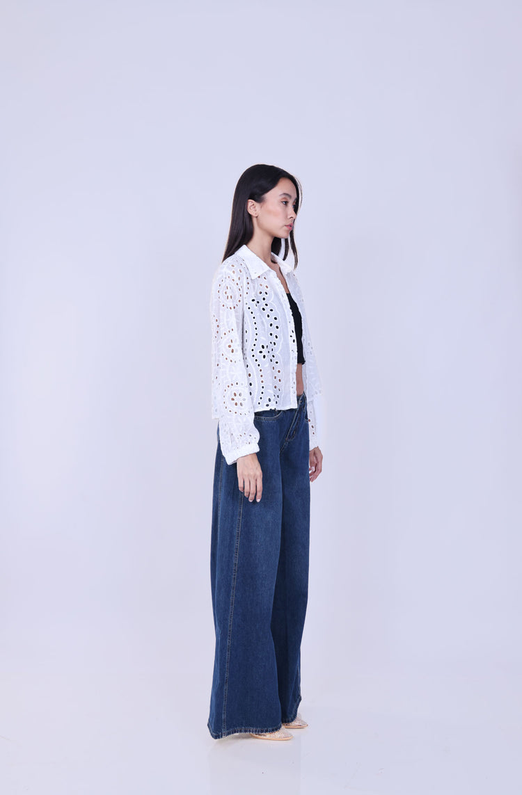 LASER-CUT BOXY FIT SHIRT