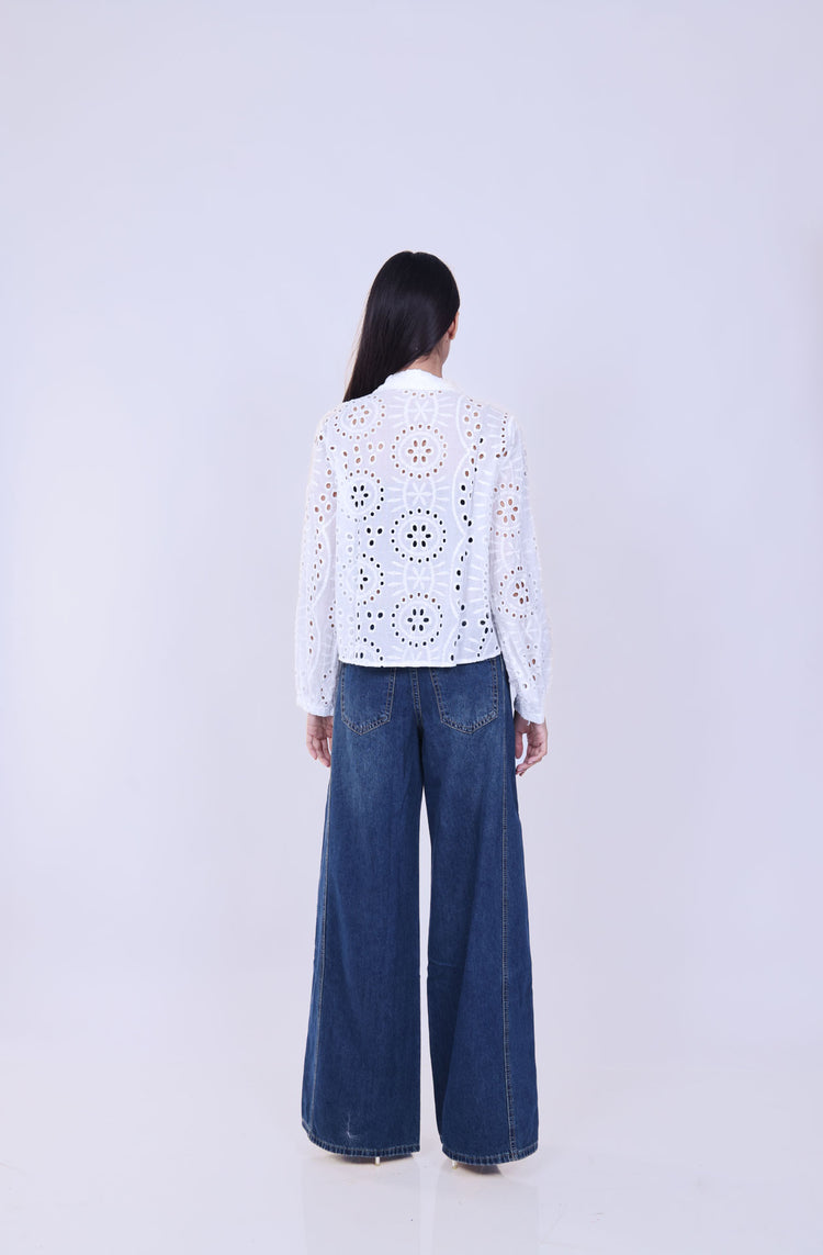 LASER-CUT BOXY FIT SHIRT