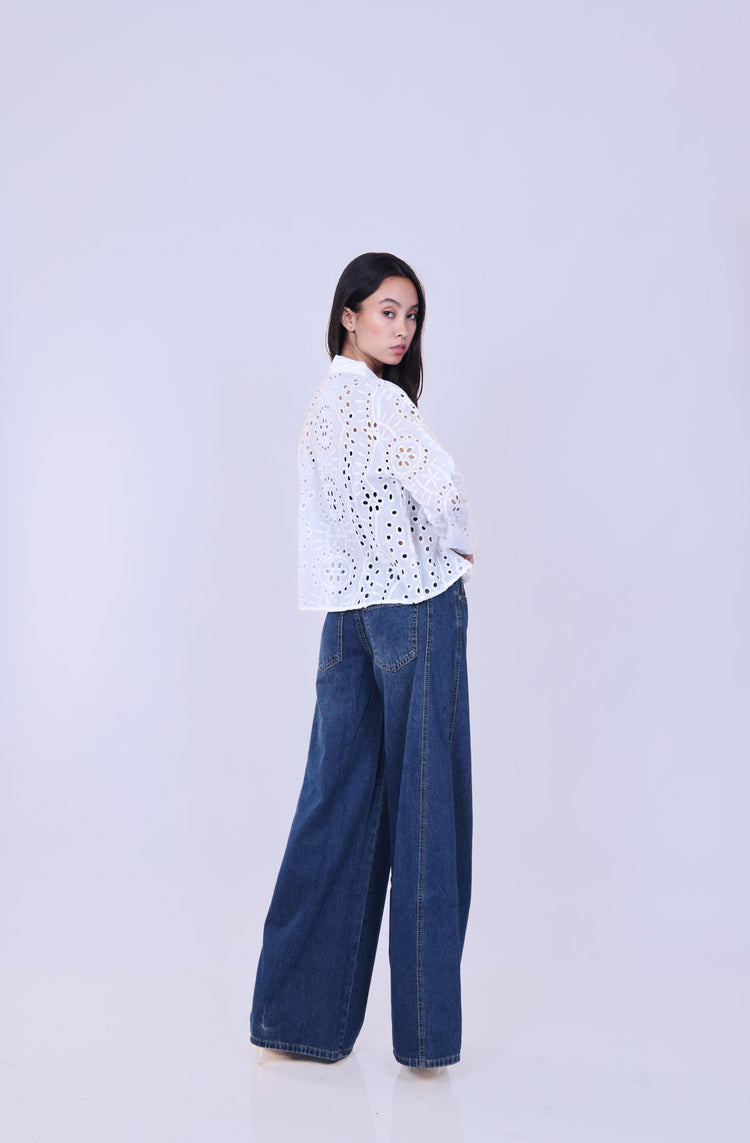 LASER-CUT BOXY FIT SHIRT